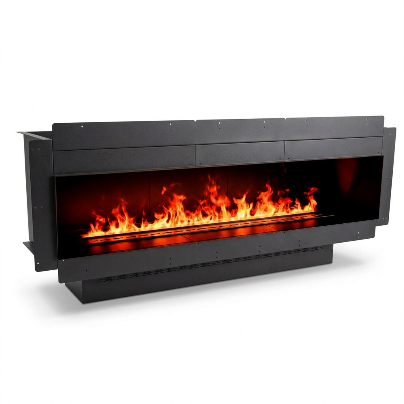 Linear firebox with illuminated flame